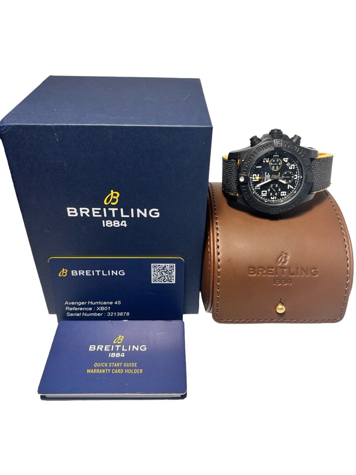 Breitling Avenger Hurricane Carbon Black Dial 45mm Chronograph  XB0180 W/ B&P