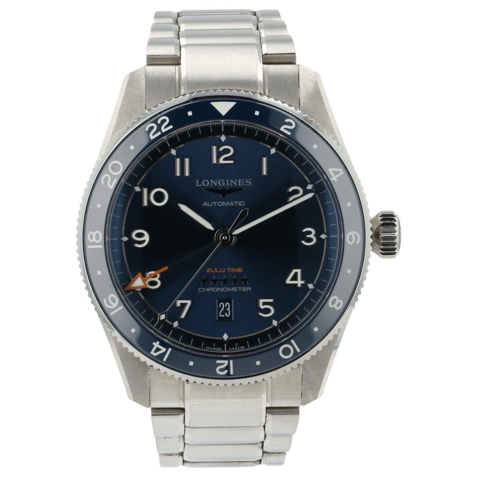 Longines Spirit Zulu Time Blue Dial Steel 42mm Automatic Men’s Watch L3.812.4