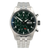 IWC Pilot Chronograph Stainless Steel Green Dial 41mm Automatic Watch IW388104