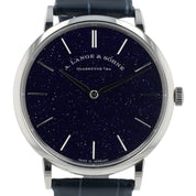 A. Lange & Sohne Saxonia Blue Dial 18k White Gold 39mm Manual Wind Men’s 205.086