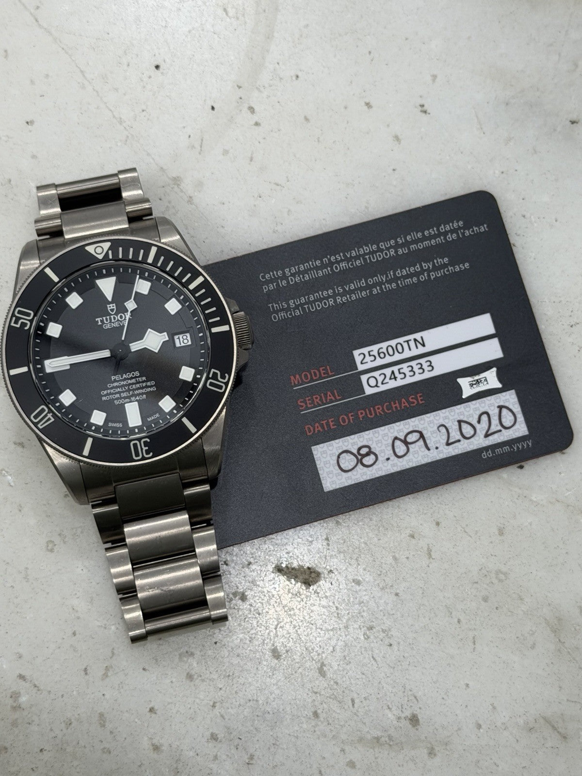 2020 Tudor Pelagos Date Black Dial Titanium Men's Watch 25600TN - Box & Papers