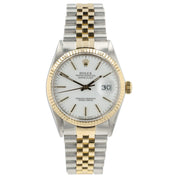 Rolex Two Tone Datejust White Dial Gold & Steel 36mm Automatic Men’s Watch 16013