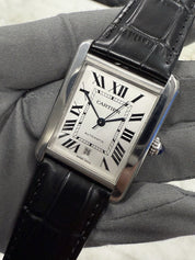 Cartier Tank Solo XL Steel 31mm Automatic Black Roman Dial Men’s Watch W5200028