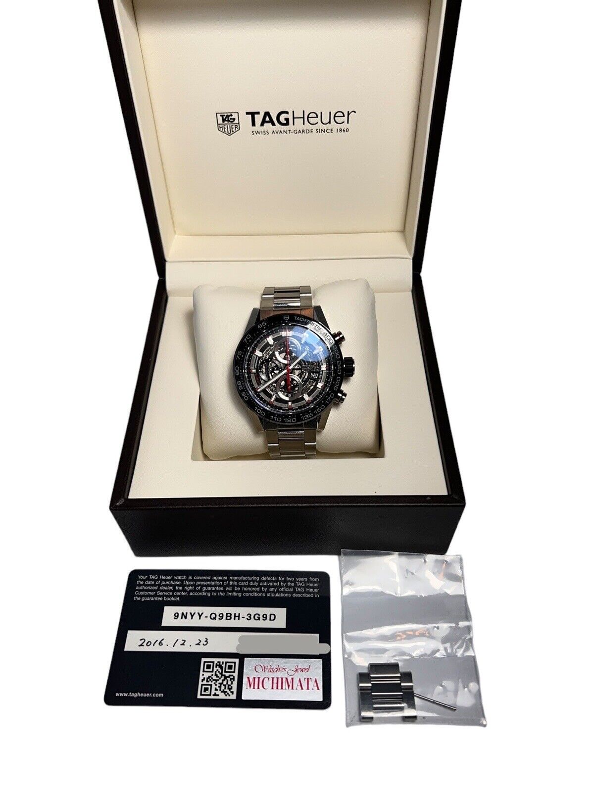 TAG Heuer Carrera Calibre Heuer 01 Black Skeleton CAR2A1W Automatic 43mm W/ B&P