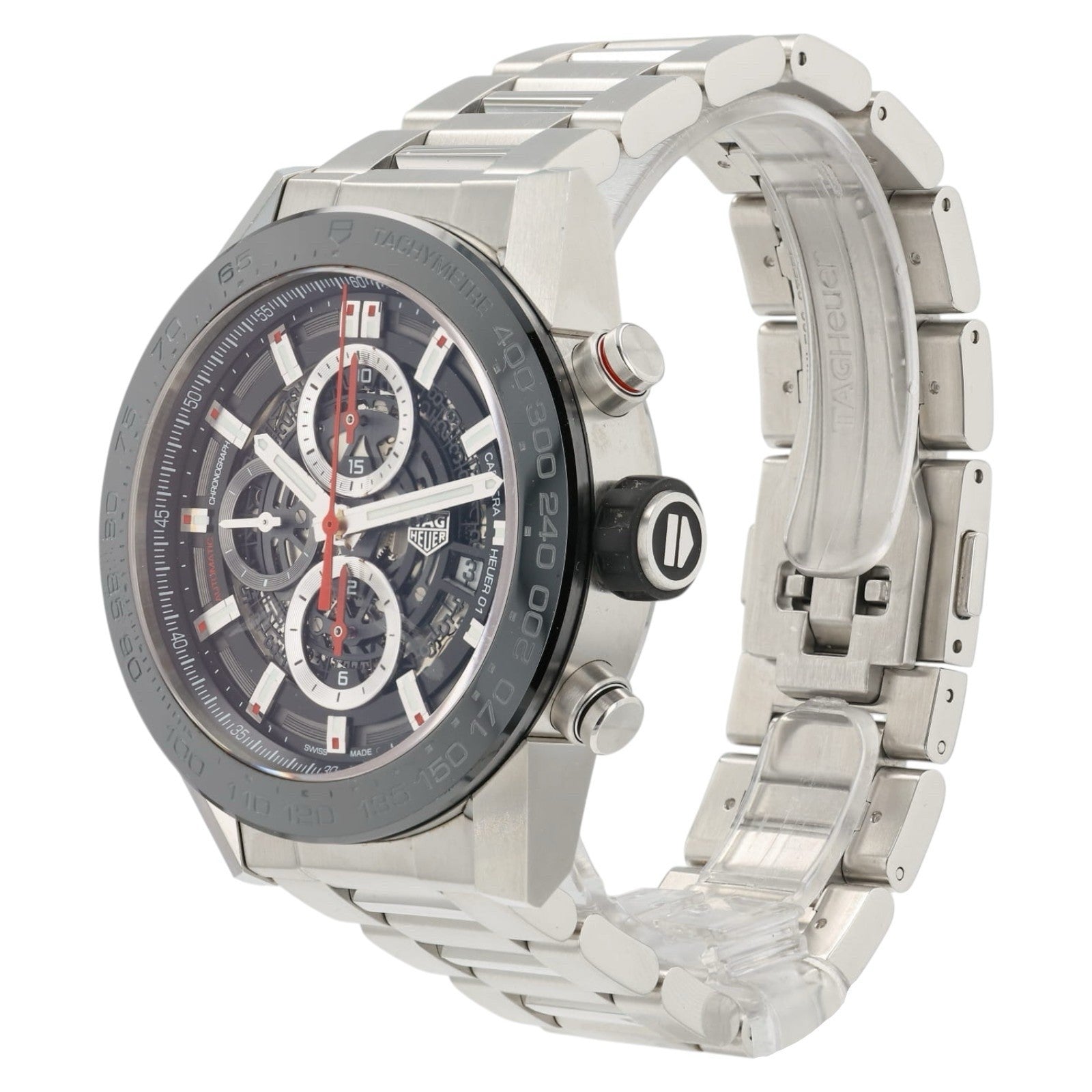 Tag Heuer Carrera Skeleton Dial Stainless Steel 45mm Automatic Mens CAR2A1W-0