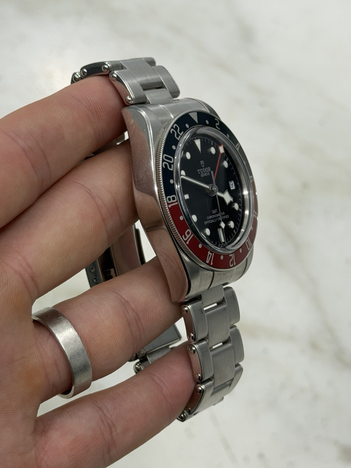 Tudor Black Bay GMT Pepsi Black Dial Stainless Steel Mens Watch 79830RB