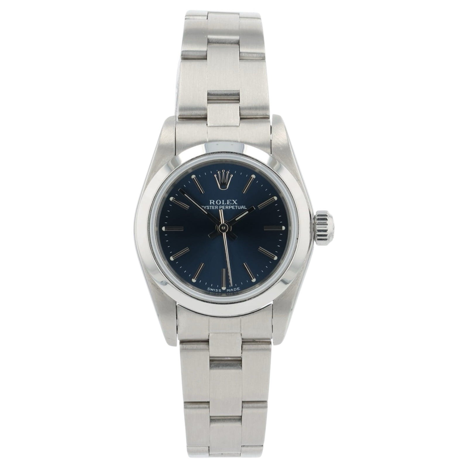 Rolex Ladies OP Blue Dial Stainless Steel 25mm Automatic Womens Watch 76080