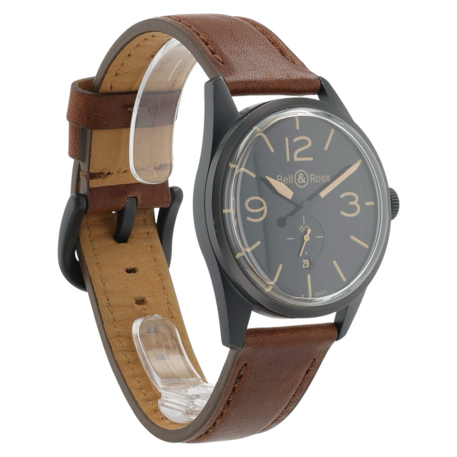 Bell & Ross Vintage Stainless Steel Black Dial 41mm Automatic Mens Watch BR123