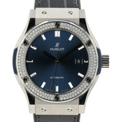 Hublot Classic Fusion Diamond Blue Dial Titanium 42mm Auto 542.NX.7170.LR.1104