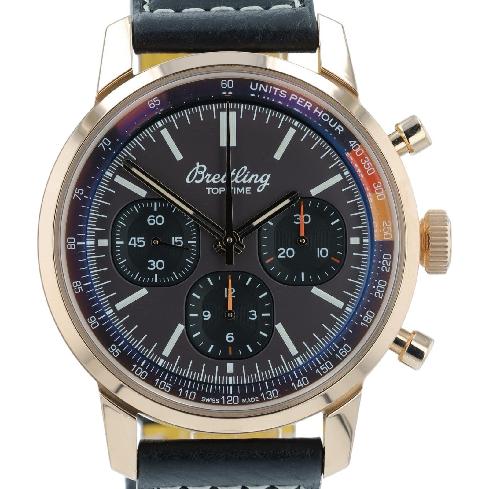 Breitling Top Time 18k Rose Gold Brown Dial 41mm Automatic Mens Watch RB0176