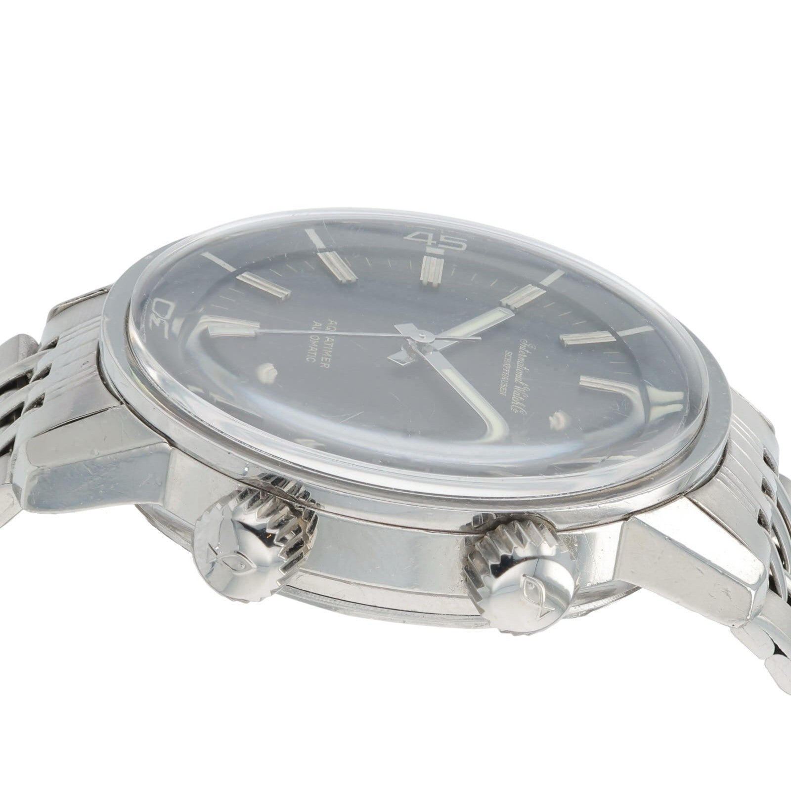 IWC Aquatimer Vintage Stainless Steel Black Dial 37mm Automatic Watch 1812 AD