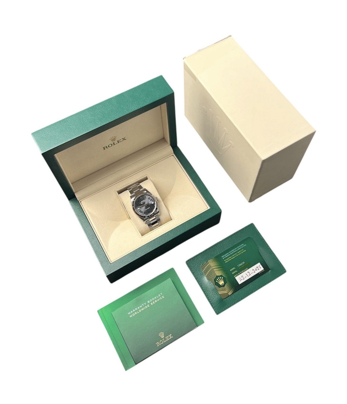 Rolex Datejust Wimbledon Dial Steel 36mm Automatic Swiss Made Mens Watch 126234