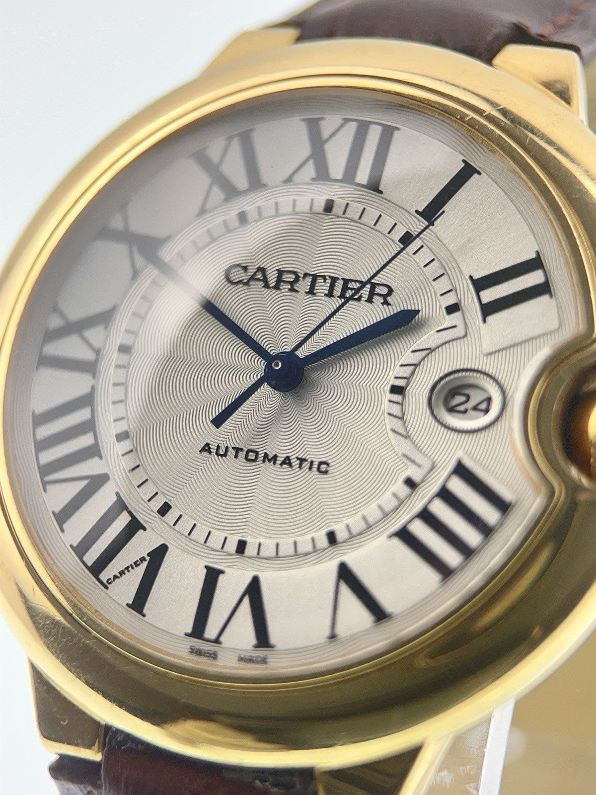 Cartier Ballon Bleu 18k Yellow Gold Silver Dial 42mm Automatic Mens W6900551
