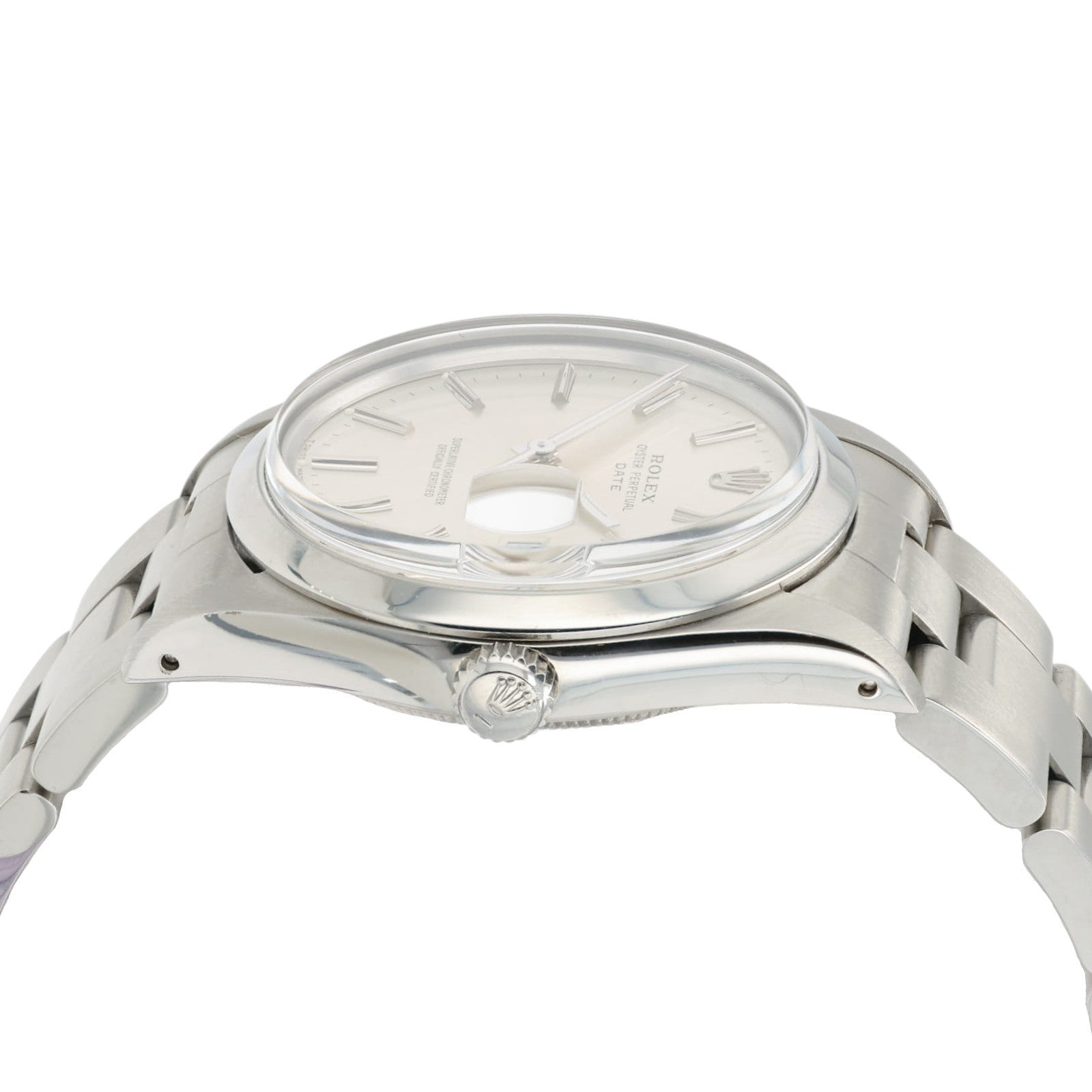 Rolex Date Silver Dial Stainless Steel 34mm Automatic Movement Mens Watch 15000