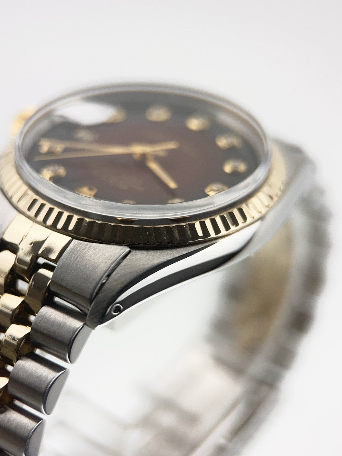 Rolex Datejust Two Tone Gold & Steel Red Dial 36mm Automatic Men’s Watch