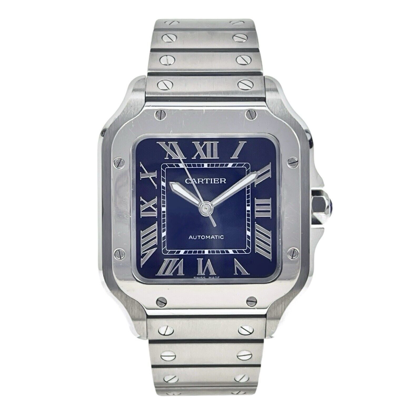 Cartier Santos Steel Blue Dial 35mm Medium Automatic Men’s Watch WSSA0063