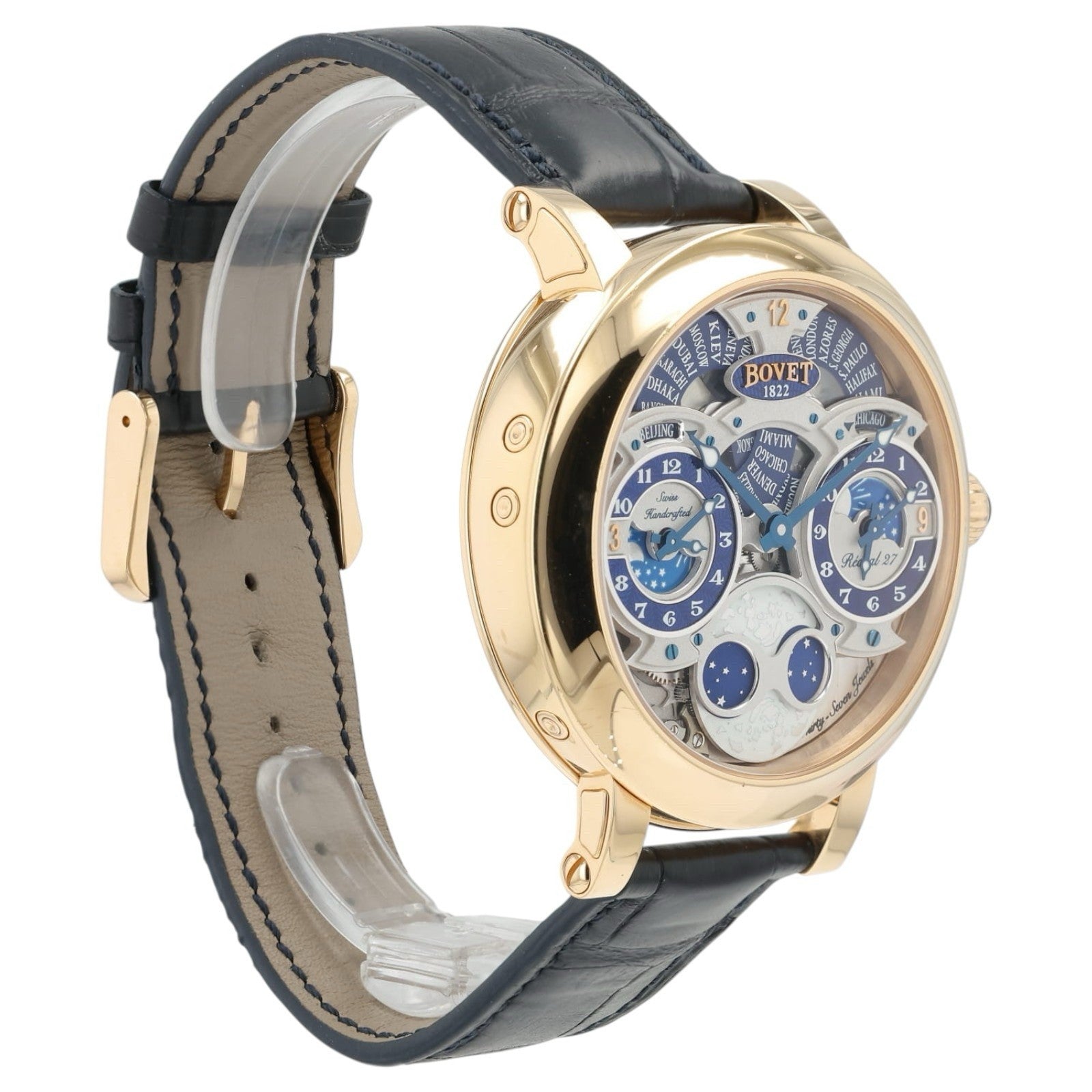 Bovet Recital 27 Silver & Blue Dial 18k Red Gold 46.3mm Manual Wind R270001-14