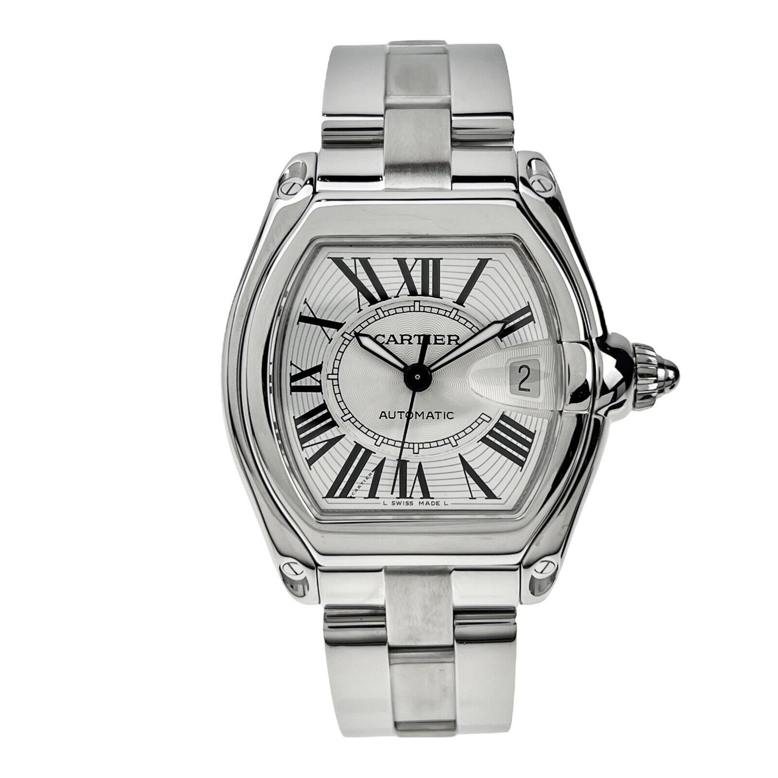 Cartier Roadster Large Silver Dial Men’s Stainless Steel Automatic Watch 2510