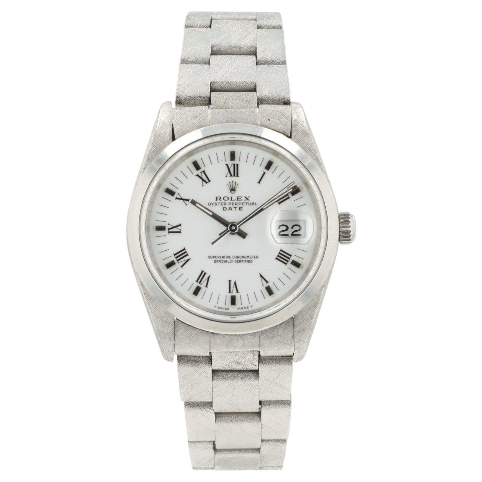 Rolex Date White Dial Stainless Steel 34mm Automatic Movement Mens Watch 15200