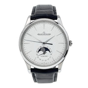 Jaeger LeCoultre Master Ultra Thin Moon Steel Silver Dial 39mm Watch Q1368430