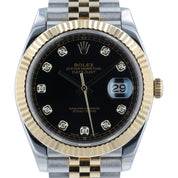 Rolex Datejust Black Dial Gold & Steel 41mm Automatic Movement Mens Watch 126333