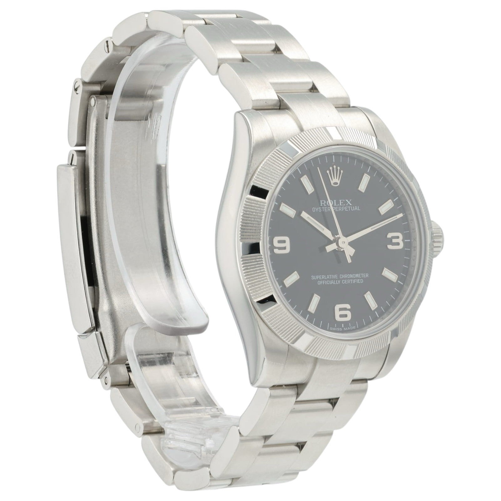 Rolex OP Black Dial Stainless Steel 31mm Automatic Movement Womens 177210