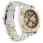 Breitling Chronomat Black Dial 18k Rose Gold & Steel 44mm Automatic Mens CB0110
