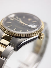Rolex Oyster Perpetual Gold & Steel Black Dial 34mm Automatic Mens Watch 15223