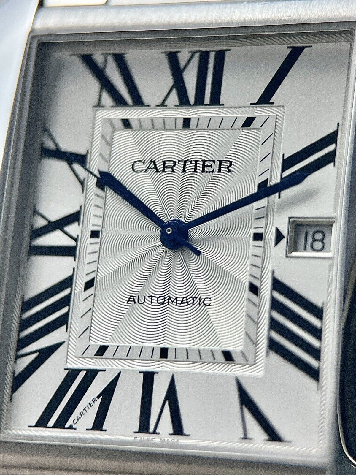 Cartier Tank Anglaise XL Stainless Steel Roman Automatic Men's Watch 3507