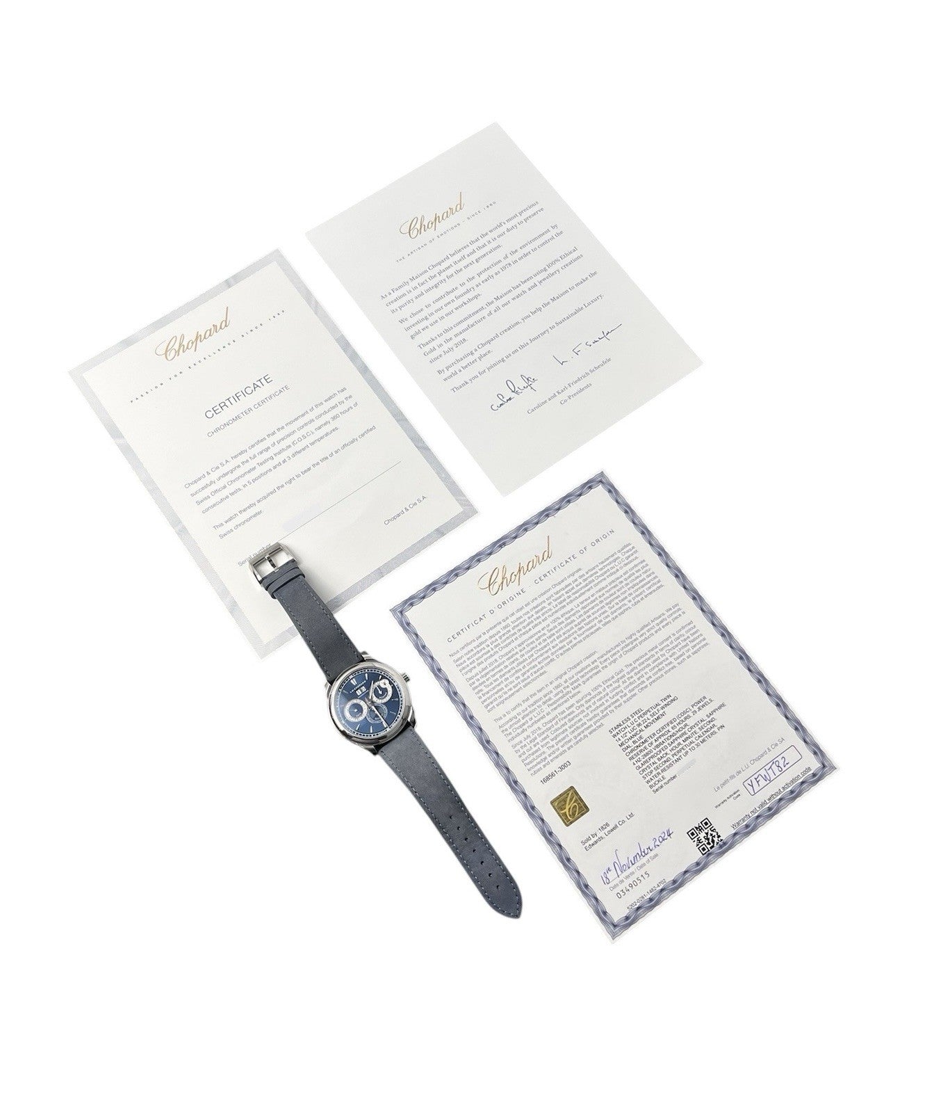 Chopard L.U.C. Blue Dial Stainless Steel 43mm Automatic Men’s Watch 168561