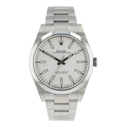 Rolex Oyster Perpetual 39 Stainless Steel White Dial 39mm Automatic Mens 114300
