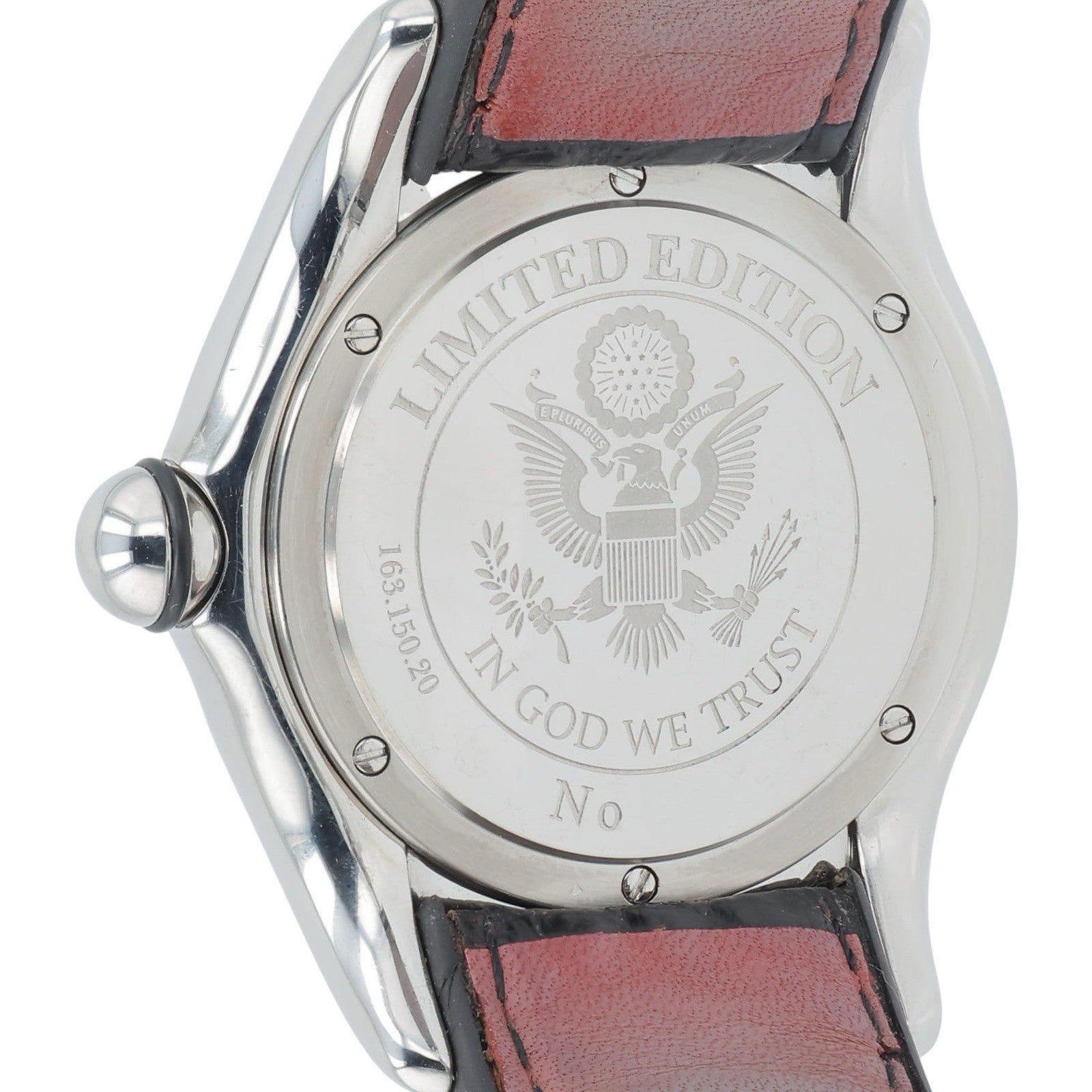 Corum Bubble American Flag Stainless Steel Black Dial 45mm Quartz 163.150.20