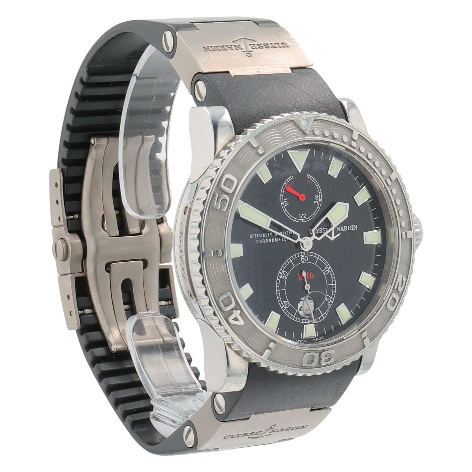 Ulysse Nardin Maxi Marine Stainless Steel Black Dial 41mm Automatic Mens 263-33