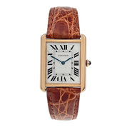 Cartier Tank Solo 18k Rose Gold 3167 20mm Quartz Unisex Watch Roman Numerals