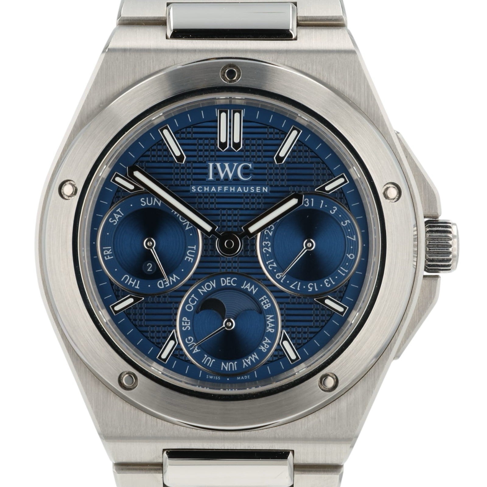 IWC Ingenieur Perpetual Calendar Blue Dial Steel 41.6mm Auto Mens Watch IW344903
