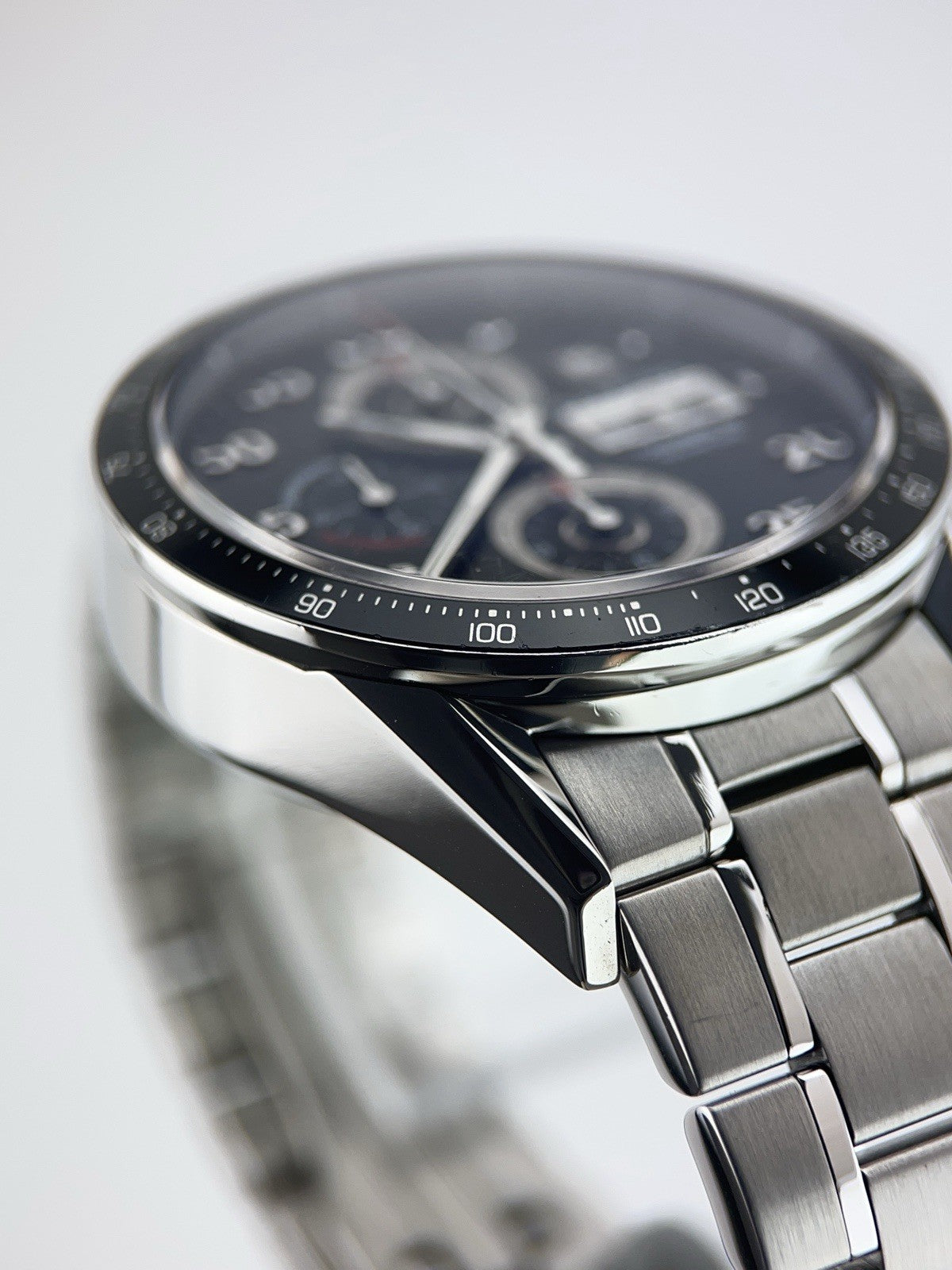 Tag Heuer Carrera Chrono Steel Black Dial 44mm Automatic Movement Men’s CV2A10