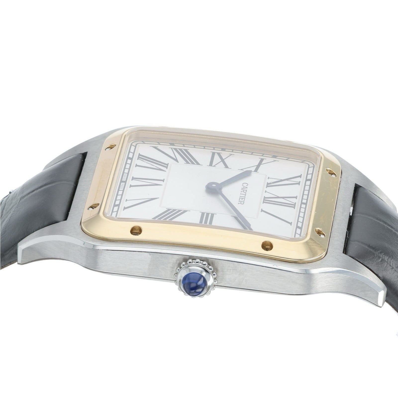 Cartier Santos Dumont Gold & Steel Silver Dial Manual Wind Men's Watch W2SA0034