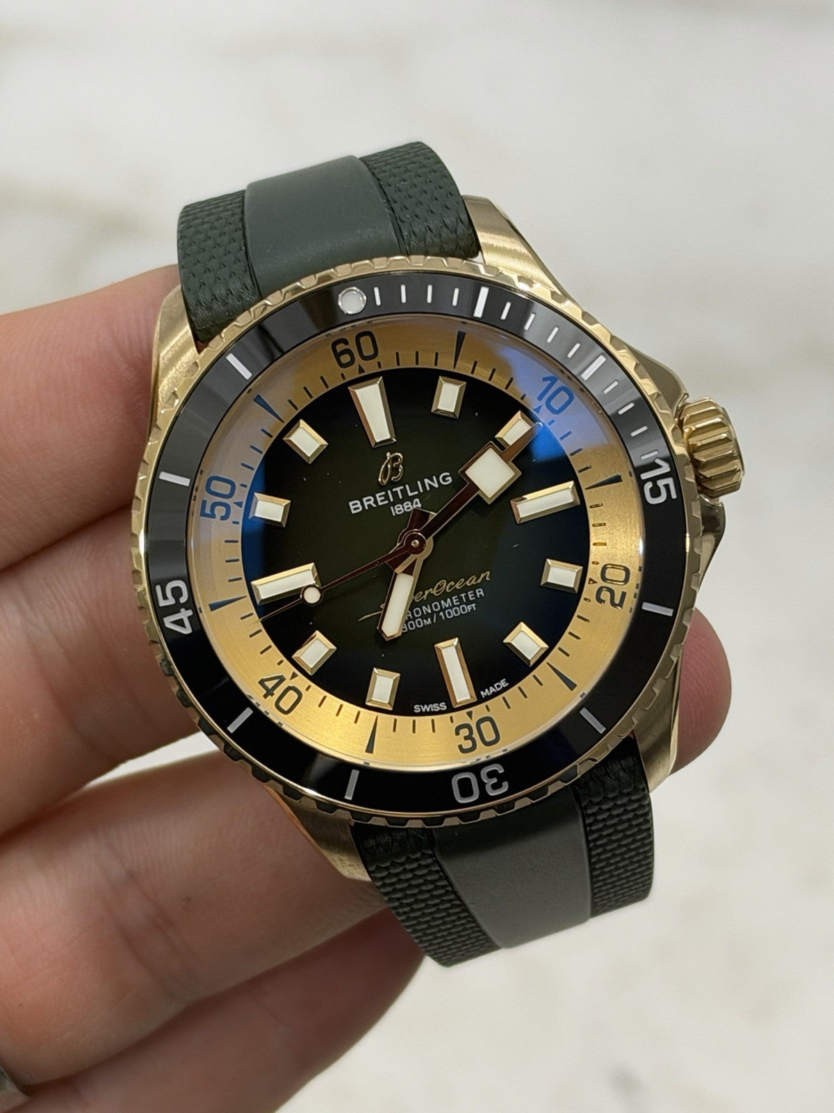 NEW 2026 Breitling Superocean Bronze Auto Black Green Watch N17375201L1S1