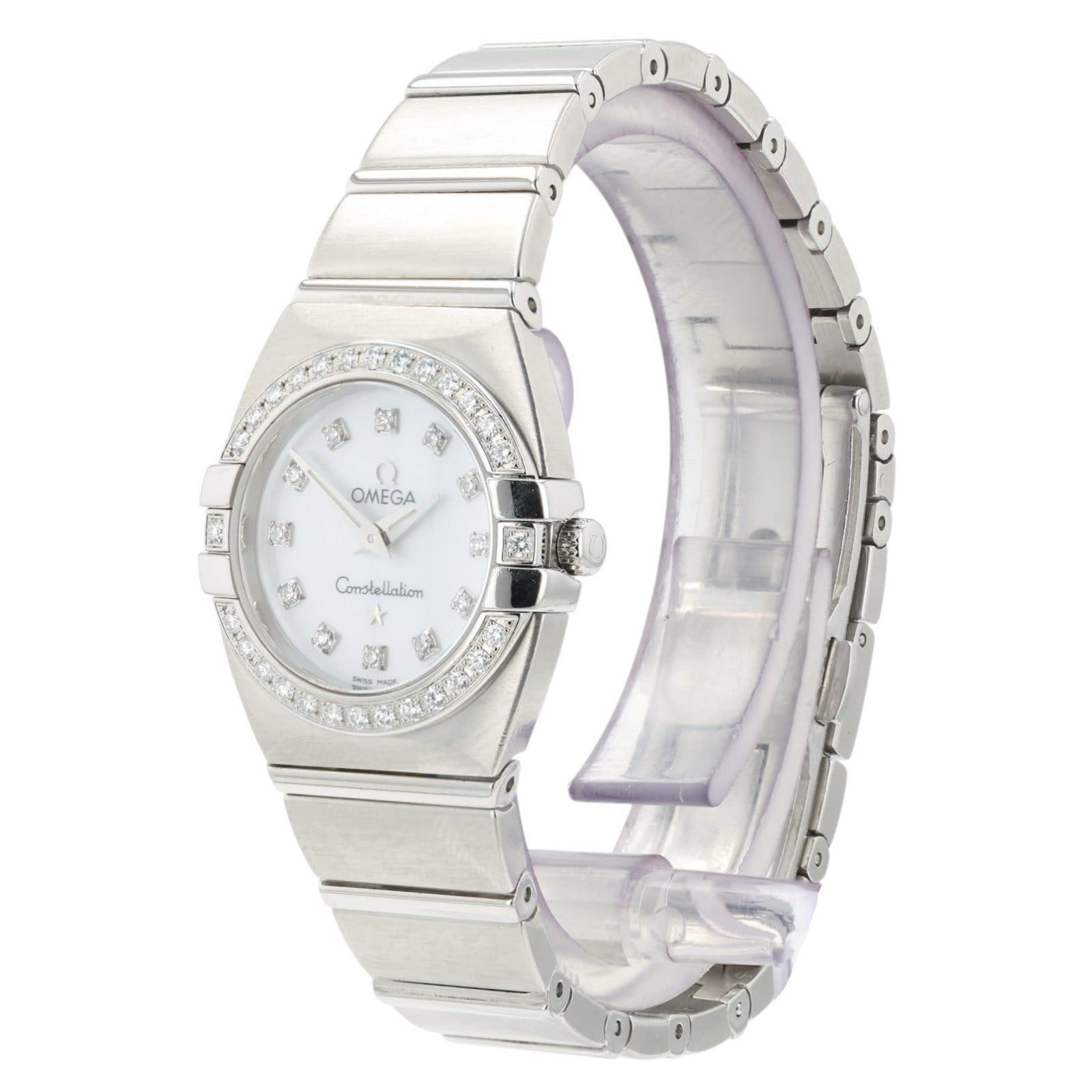 Omega Constellation MOP Dial Stainless Steel 24mm Quartz Womens Watch 1589.75.00