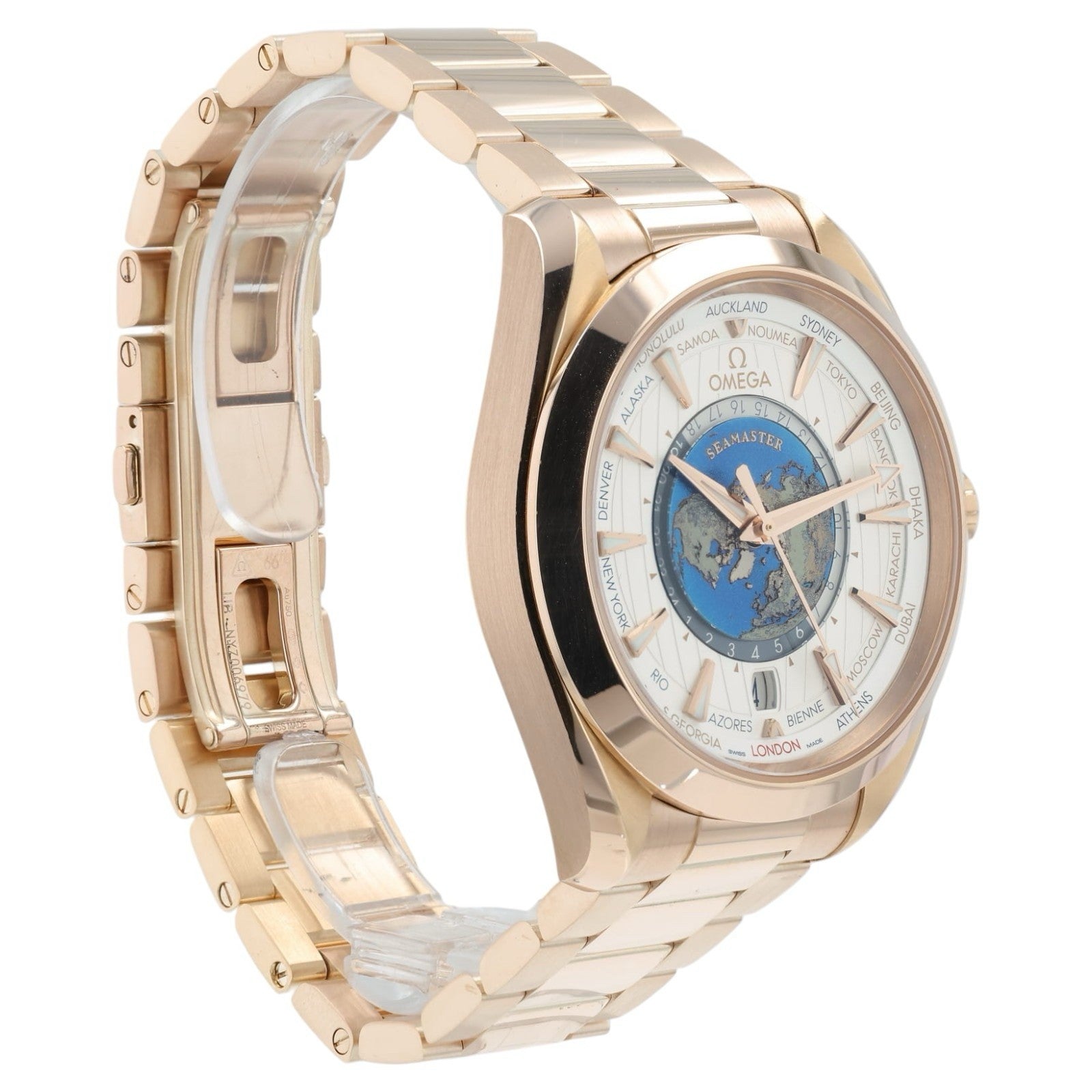 Omega Seamaster Aqua Terra White Dial 18k Rose Gold 43mm 220.50.43.22.02.001