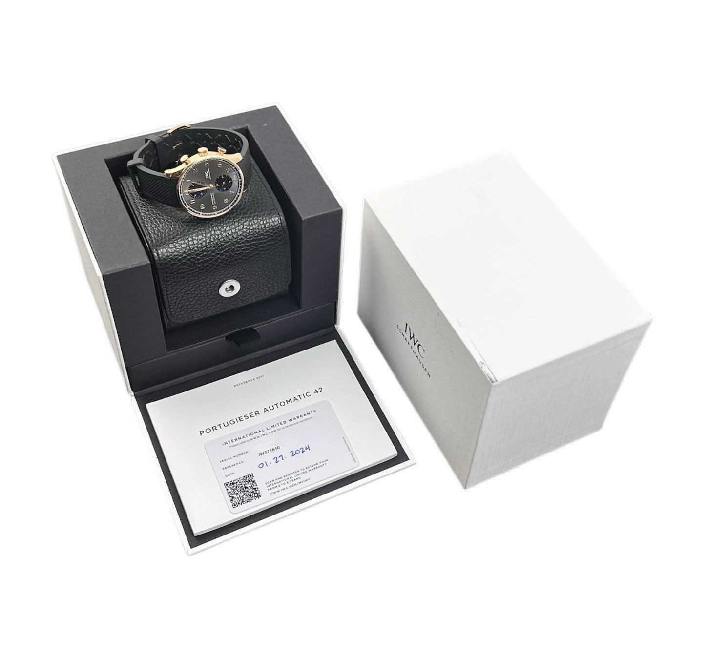 IWC Portugieser Chrono Gray Dial 18k Rose Gold 41mm Auto Men's Watch IW371610
