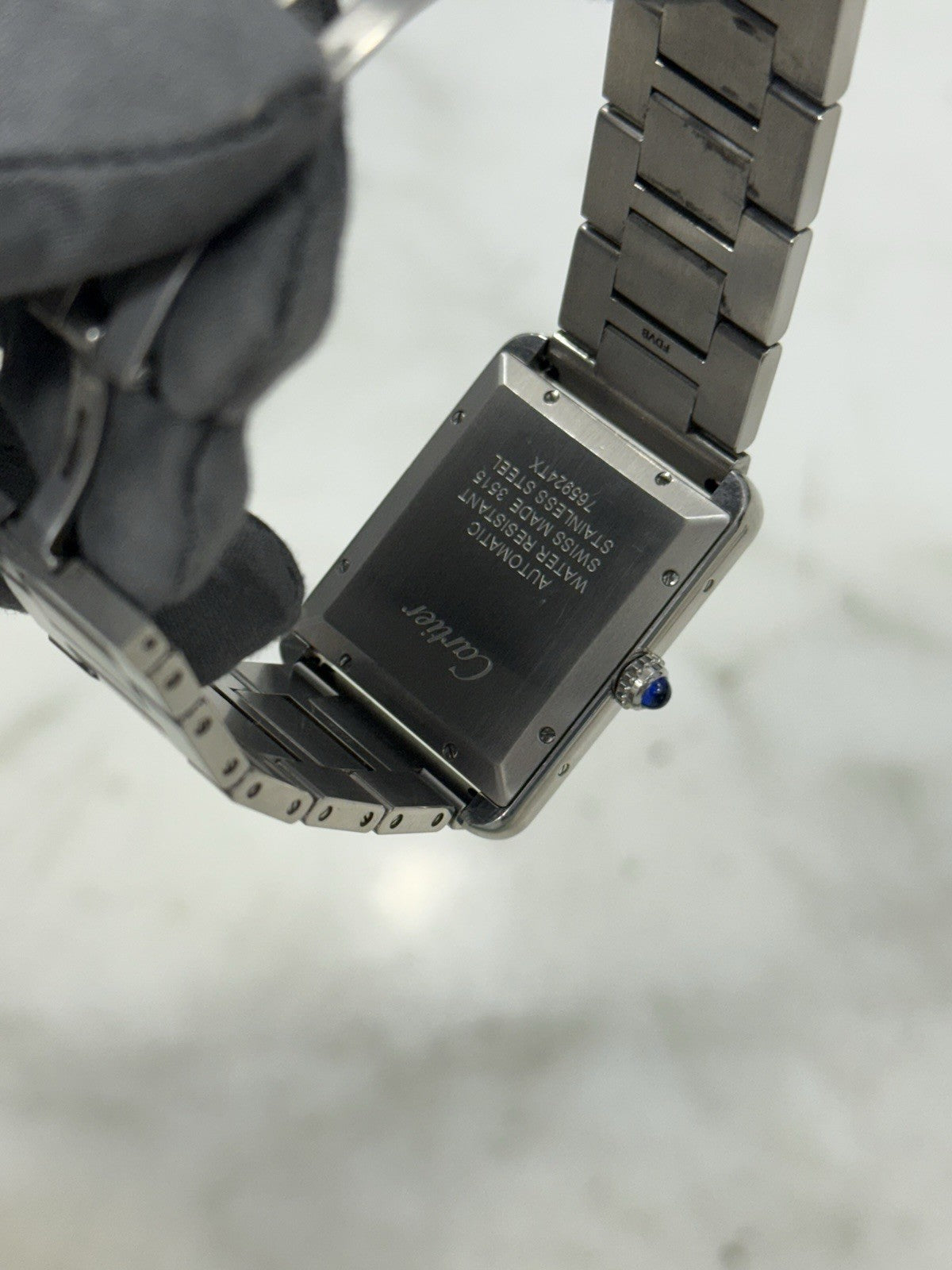 Cartier Tank Solo Date XL Roman Stainless Steel 31mm Automatic Mens Watch 3515