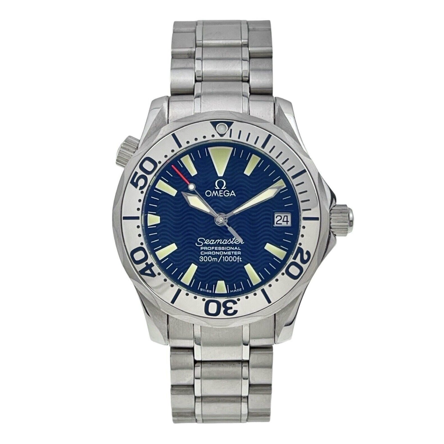 Omega Seamaster Diver 300m Mid Size Steel Blue 36mm Automatic Mens Watch 2253.80