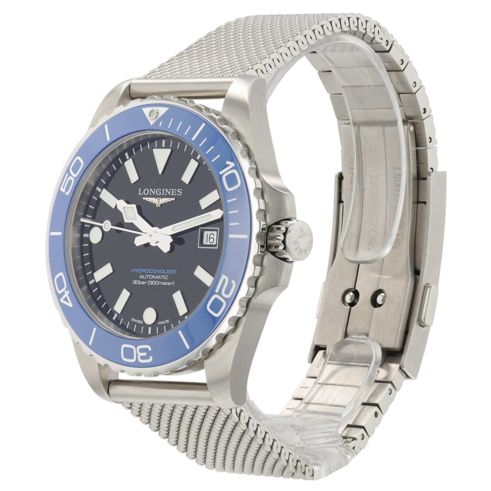 Longines Hydroconquest Black Dial Stainless Steel 42mm Automatic Mens L3.788.4