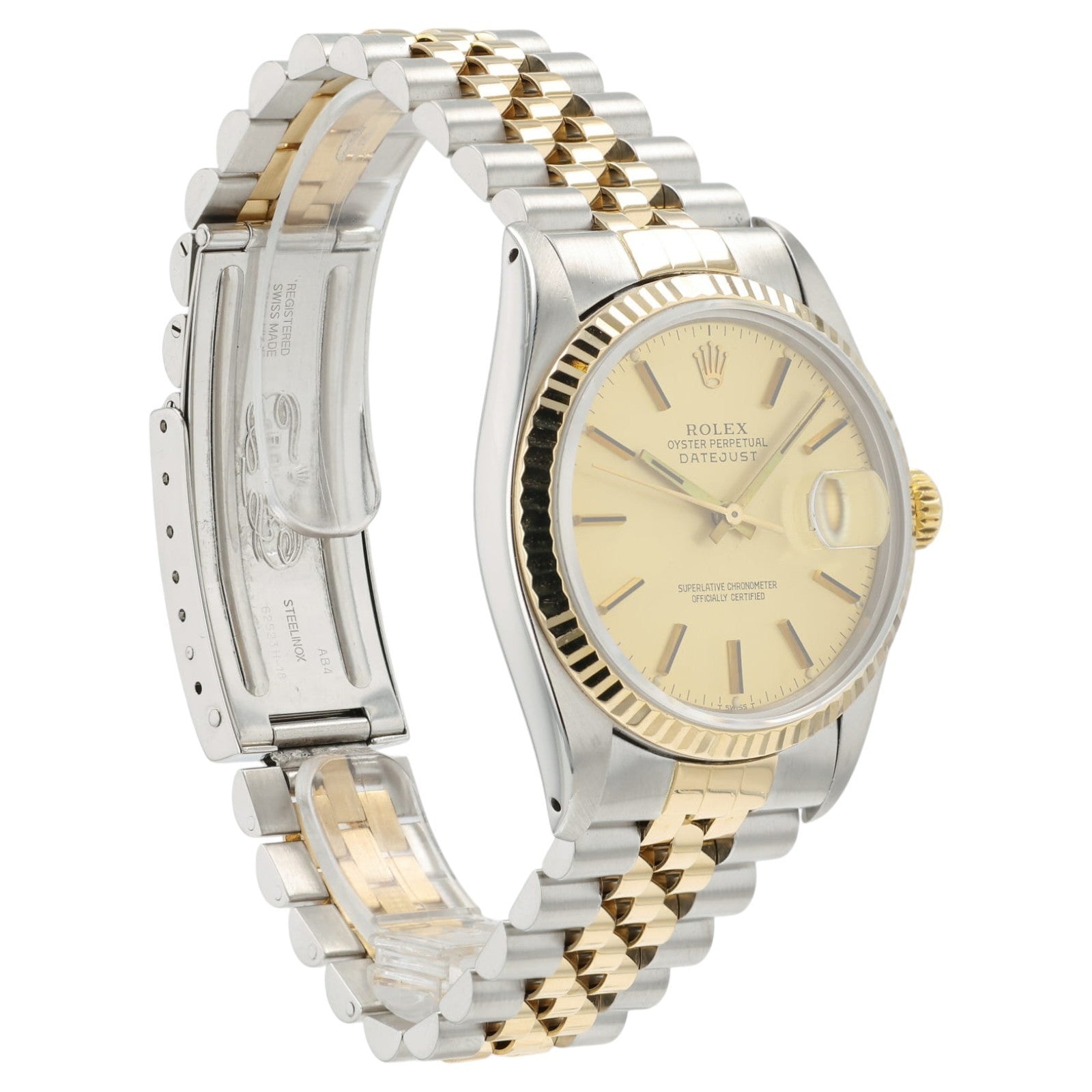Rolex Datejust Champagne Dial Gold & Steel 36mm Automatic Mens Watch 16013