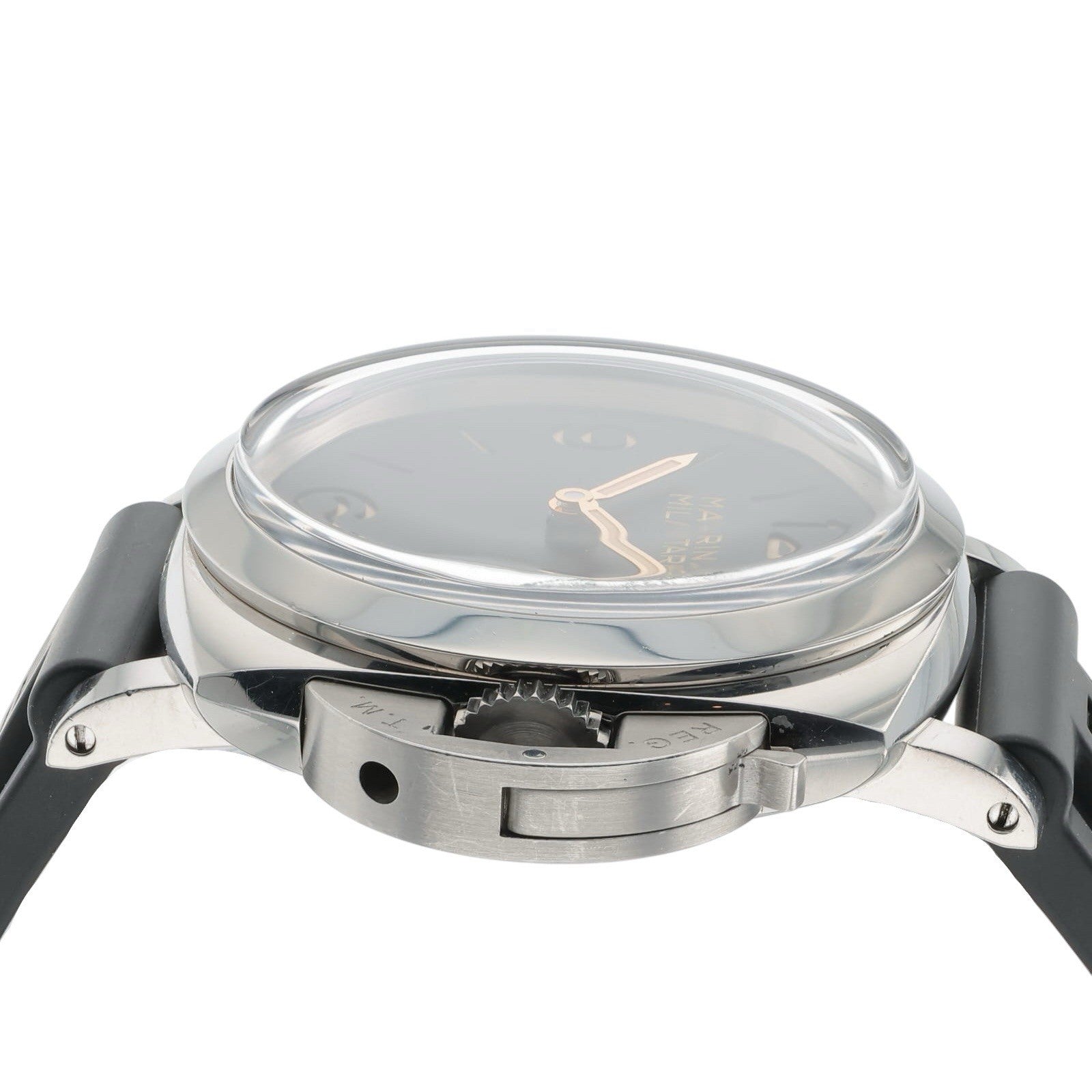 Panerai Marina Militare Black Dial Steel 47mm Manual Wind Mens Watch PAM00673