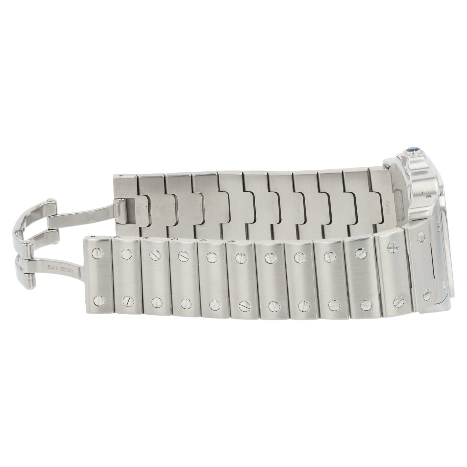 Cartier Santos Galbee Stainless Steel Silver Dial 32mm Automatic Mens Watch 2823