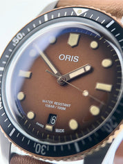 Oris Divers Sixty Five Stainless Steel Brown Dial 40mm Automatic Mens Watch 7707