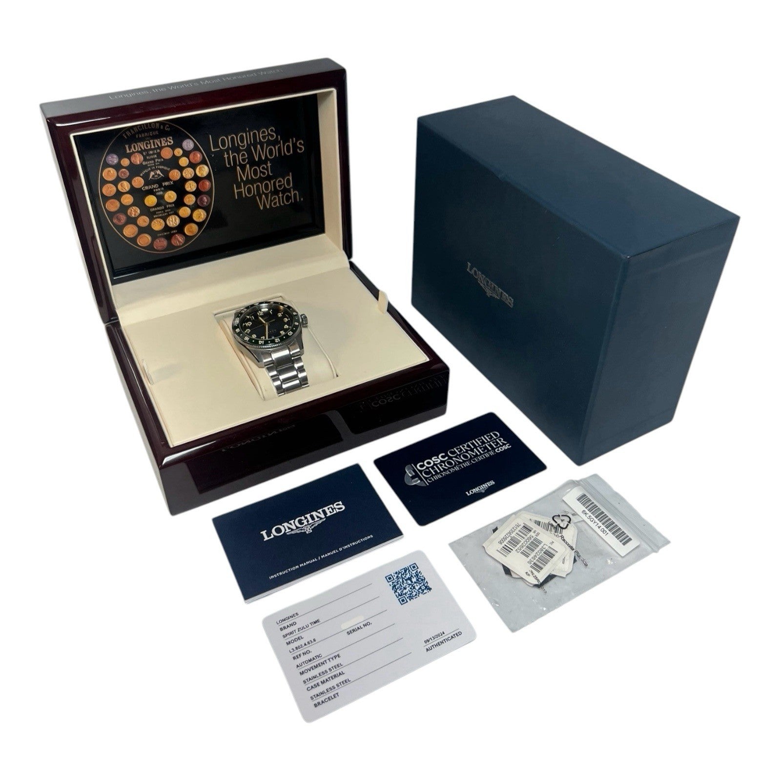 Longines Spirit Green Steel Black Dial 39mm Automatic Men’s Watch L3.802.4