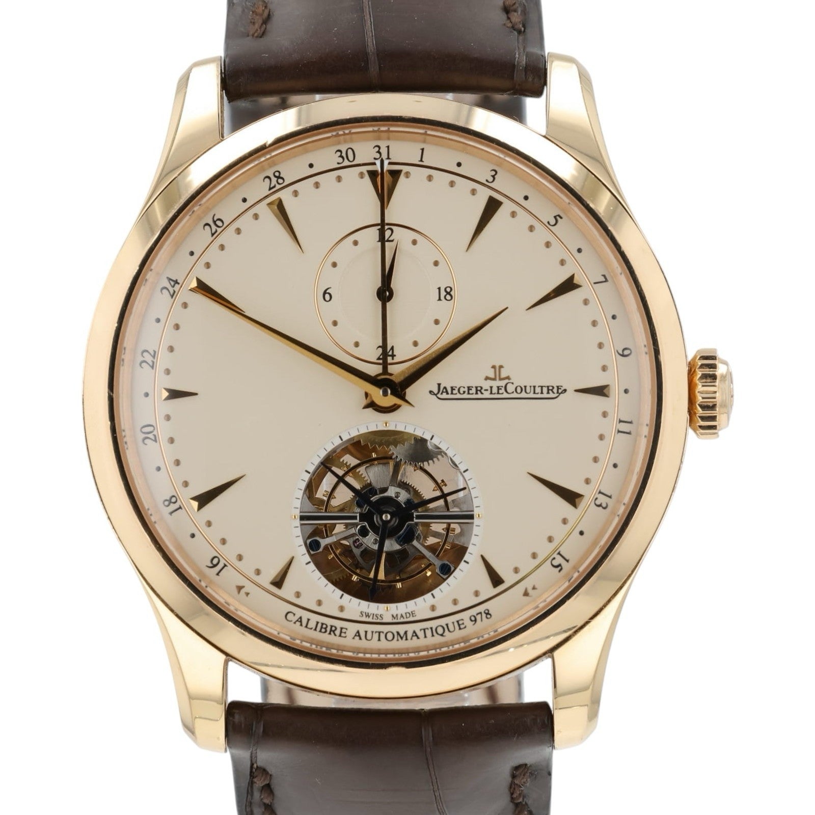 LeCoultre Tourbillon Cream Dial 18k Rose Gold 43mm Auto Men’s Watch Q1662510